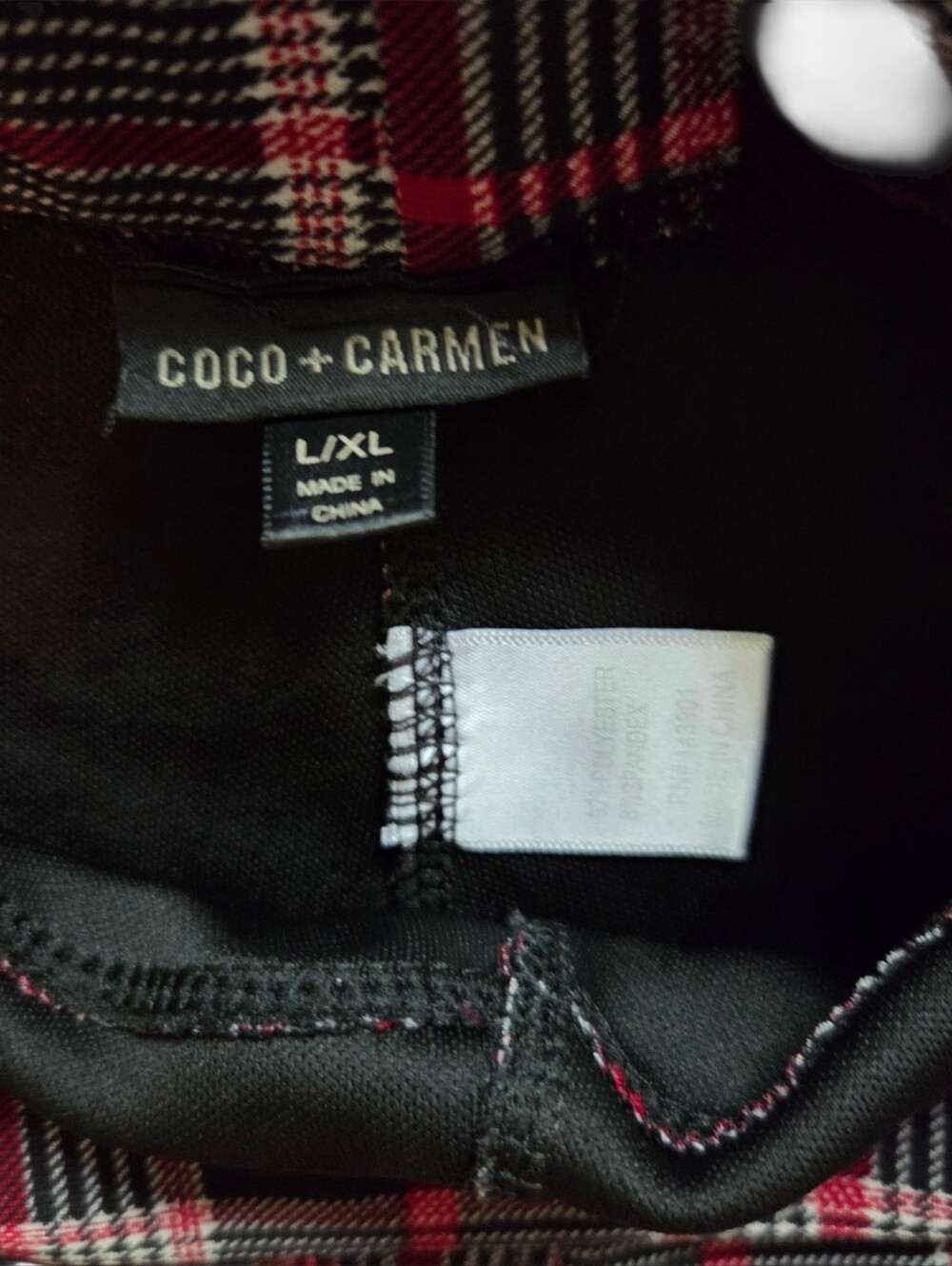 Coco + Carmen Black & Red Plaid Skinny Pants - Picture 9 of 11